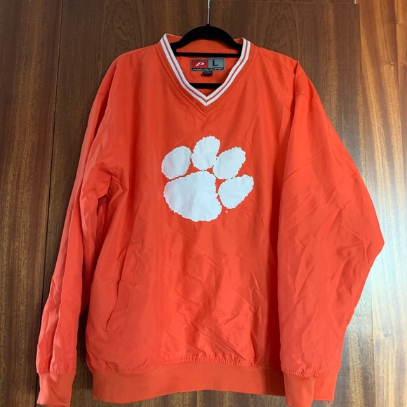 Pro Player Vintage Clemson Orange Pullover Jacket Large
